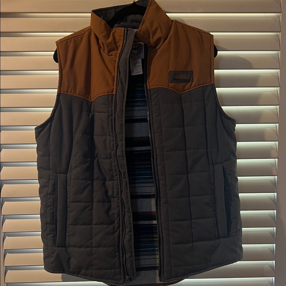 Cinch Men's Quilted Vest - Brown and Black